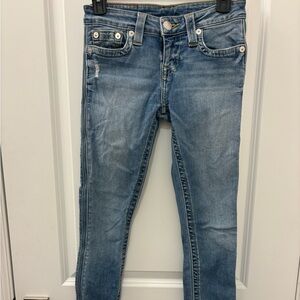 True religion Blue Women's Jeans with side zipper detail